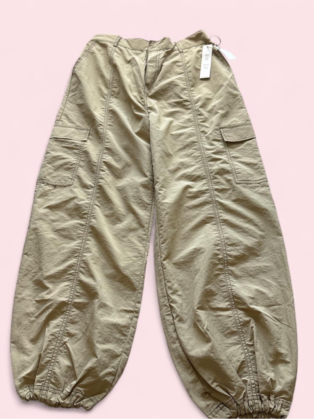 Love Tree Khaki Wide Leg Cargo Joggers